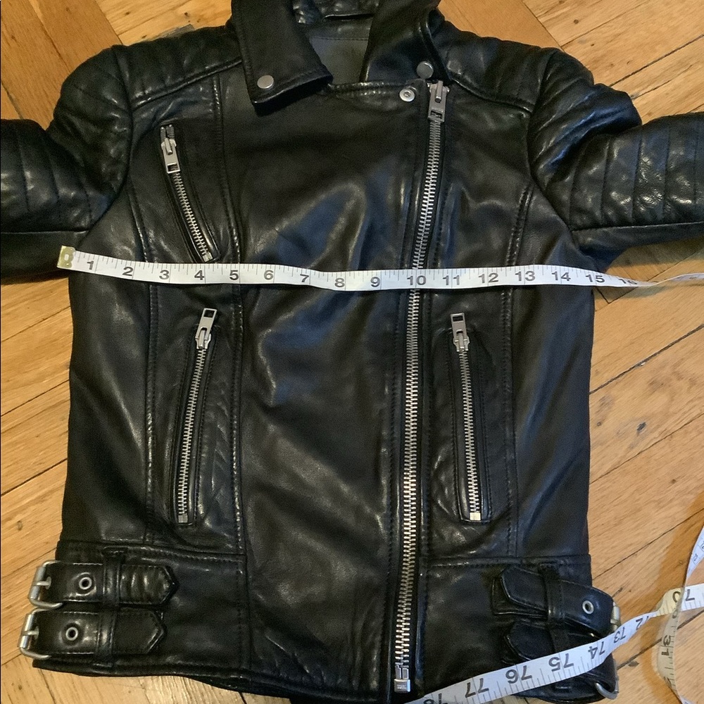 All Saints Black Leather Jacket - Picture 7 of 11